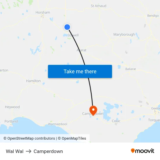 Wal Wal to Camperdown map