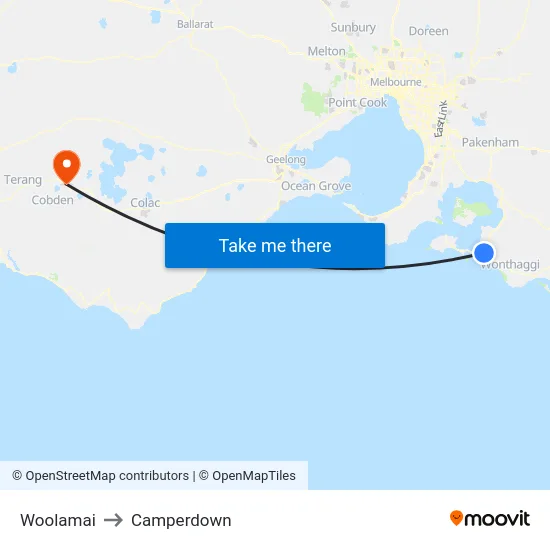 Woolamai to Camperdown map