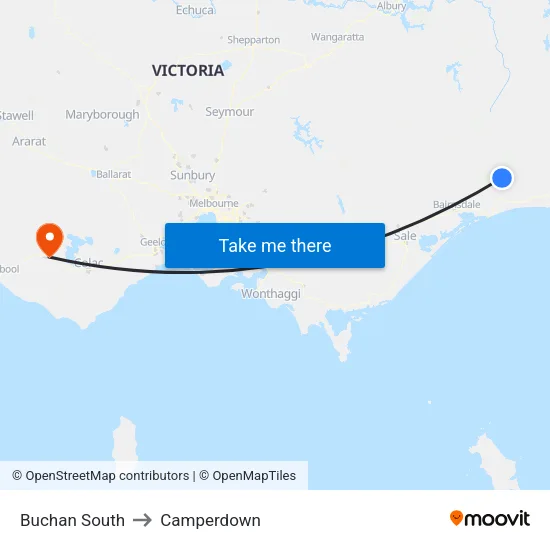 Buchan South to Camperdown map