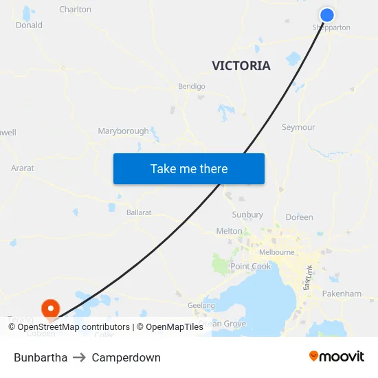Bunbartha to Camperdown map