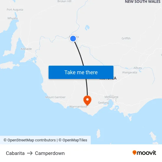 Cabarita to Camperdown map