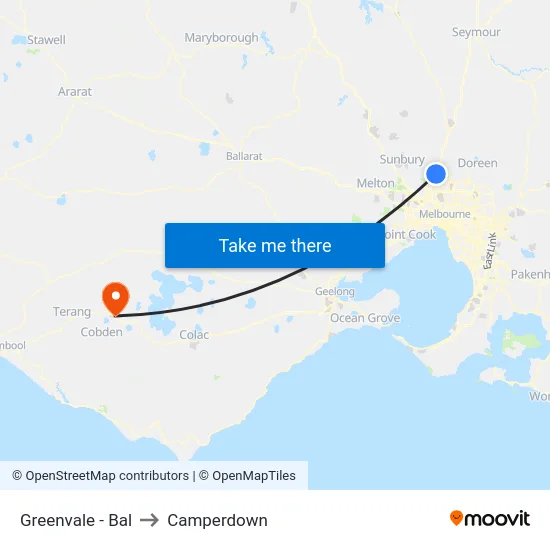 Greenvale - Bal to Camperdown map