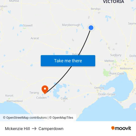 Mckenzie Hill to Camperdown map