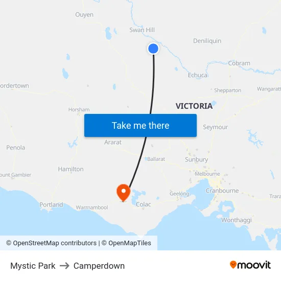 Mystic Park to Camperdown map