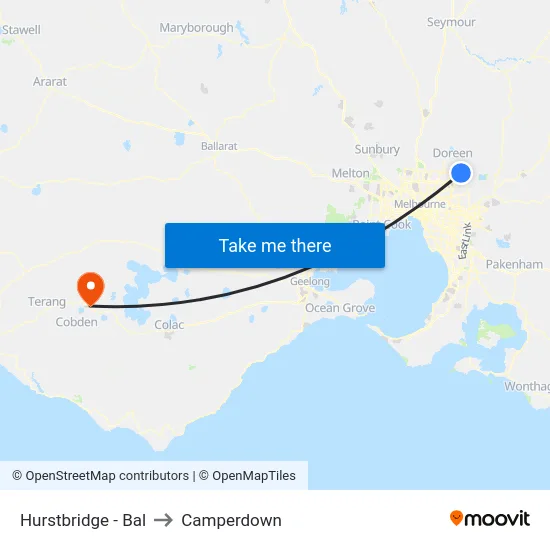 Hurstbridge - Bal to Camperdown map