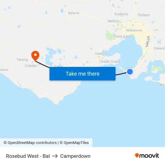 Rosebud West - Bal to Camperdown map