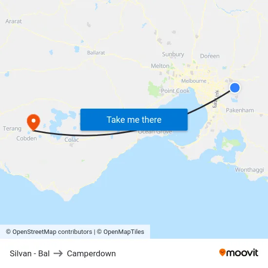 Silvan - Bal to Camperdown map