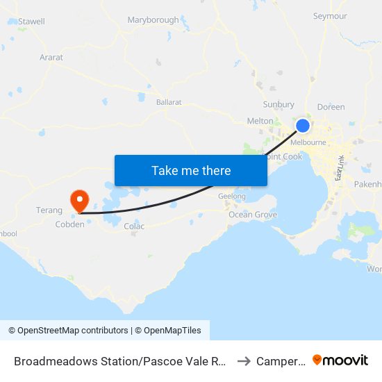 Broadmeadows Station/Pascoe Vale Rd (Broadmeadows) to Camperdown map