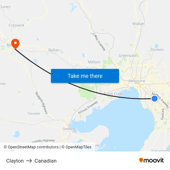 Clayton to Canadian map