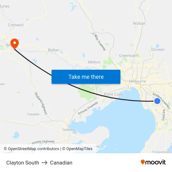Clayton South to Canadian map