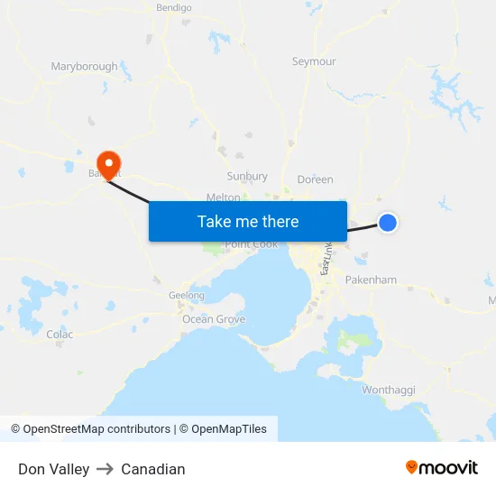 Don Valley to Canadian map