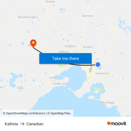 Kallista to Canadian map