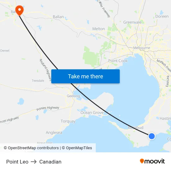 Point Leo to Canadian map