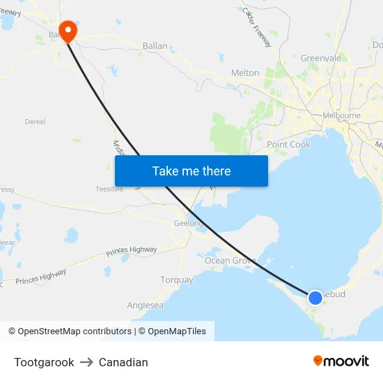 Tootgarook to Canadian map