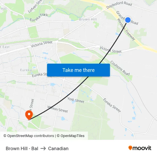 Brown Hill - Bal to Canadian map