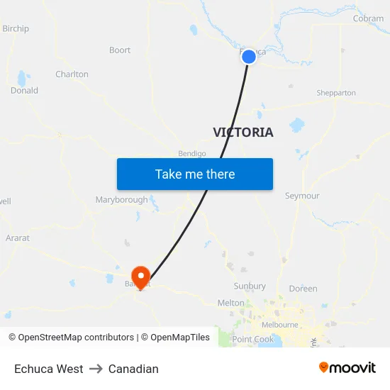 Echuca West to Canadian map