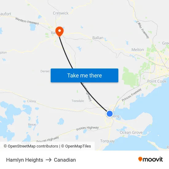 Hamlyn Heights to Canadian map