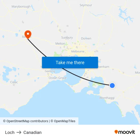 Loch to Canadian map
