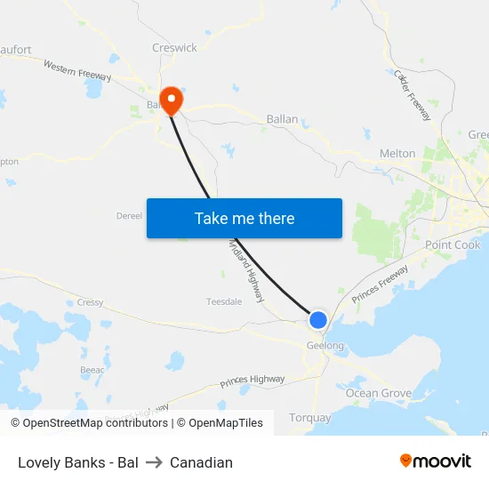 Lovely Banks - Bal to Canadian map