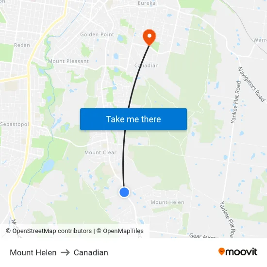 Mount Helen to Canadian map