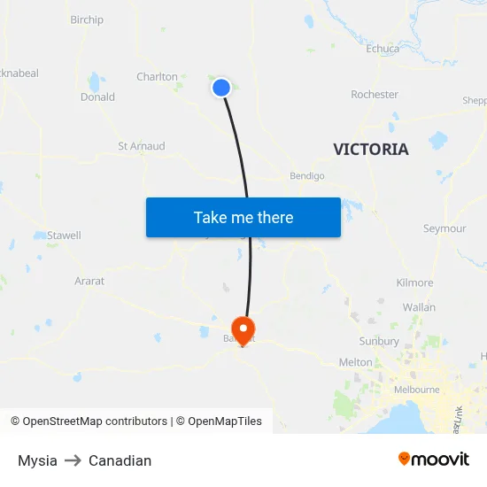 Mysia to Canadian map