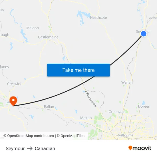 Seymour to Canadian map