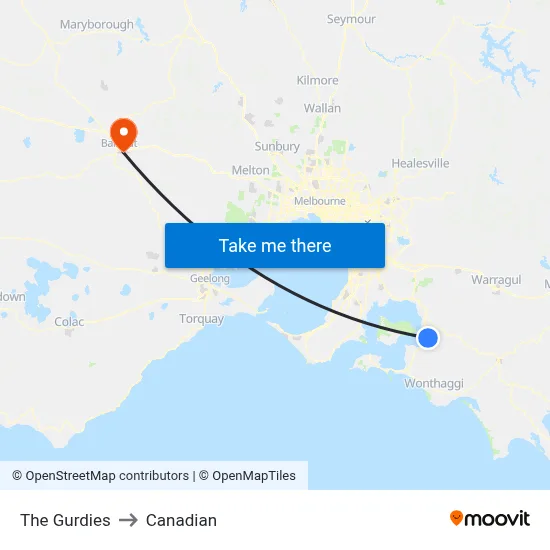 The Gurdies to Canadian map