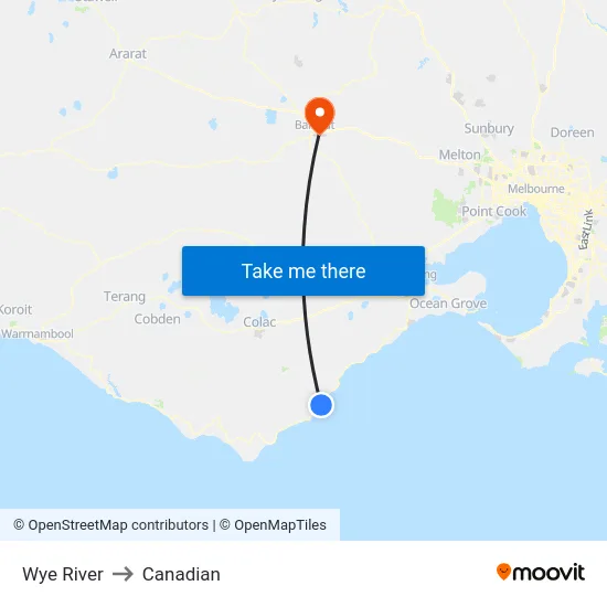 Wye River to Canadian map