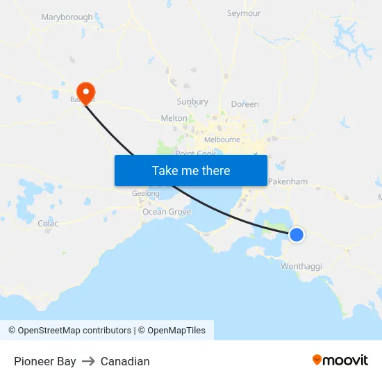 Pioneer Bay to Canadian map