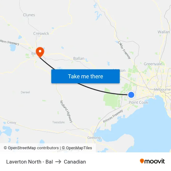 Laverton North - Bal to Canadian map