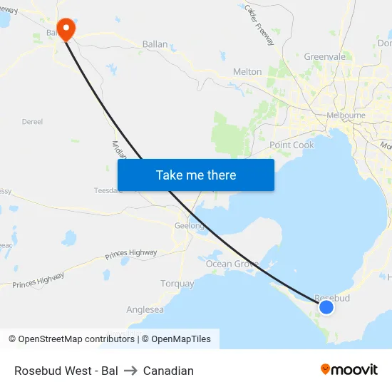 Rosebud West - Bal to Canadian map