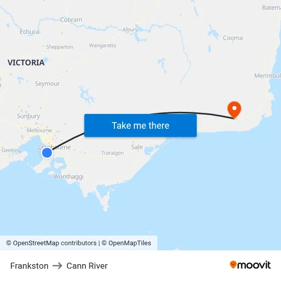 Frankston to Cann River map