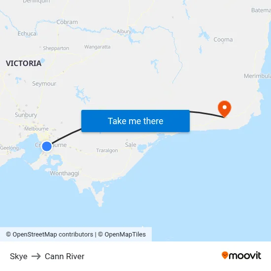 Skye to Cann River map