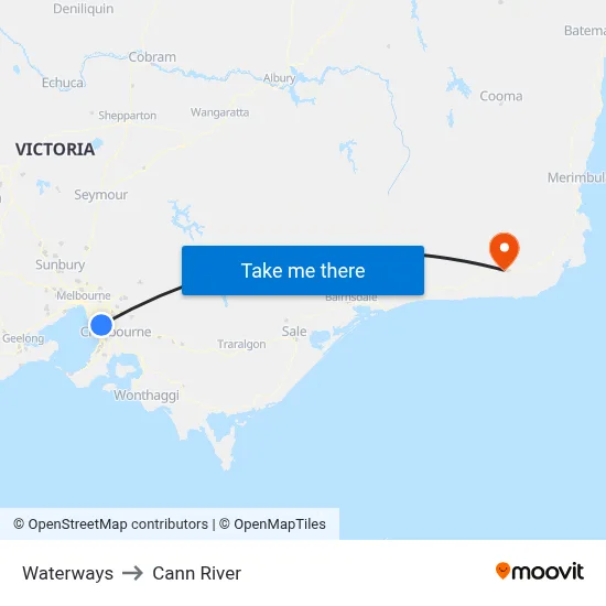 Waterways to Cann River map