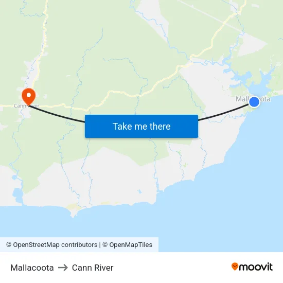 Mallacoota to Cann River map