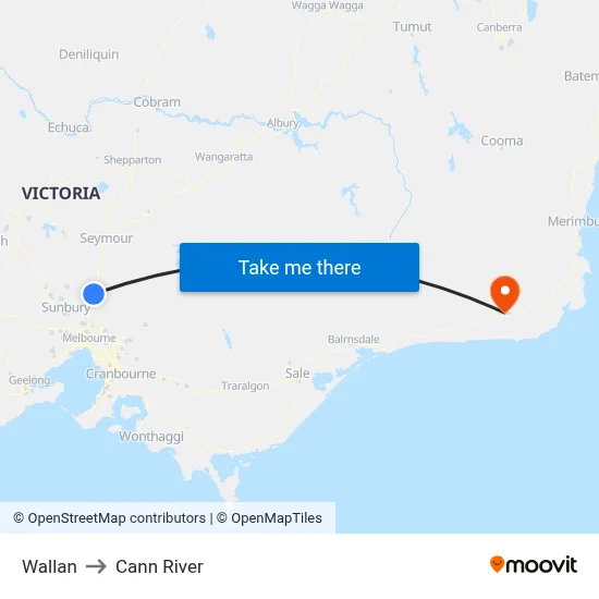 Wallan to Cann River map