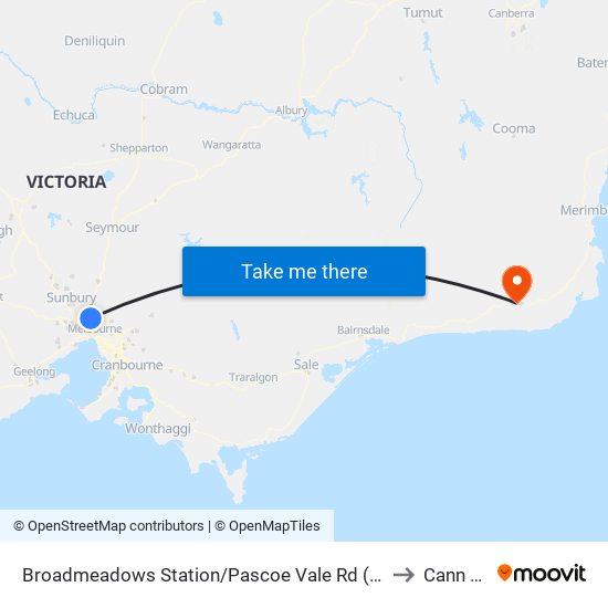 Broadmeadows Station/Pascoe Vale Rd (Broadmeadows) to Cann River map