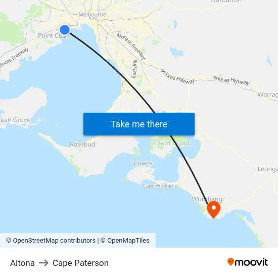 Altona to Cape Paterson map