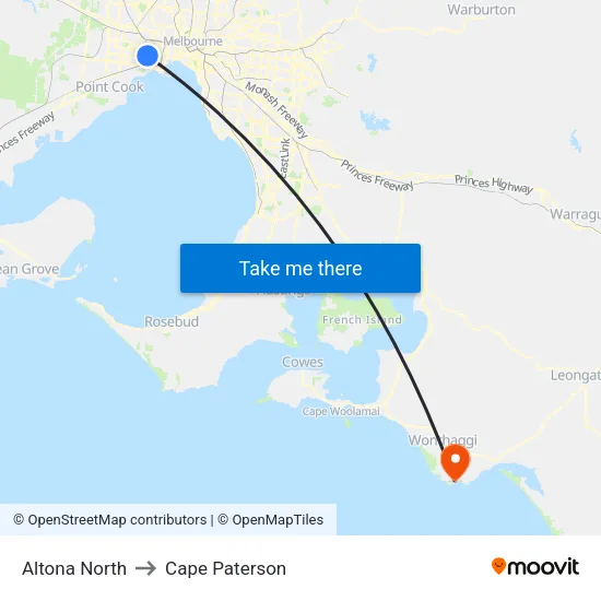 Altona North to Cape Paterson map