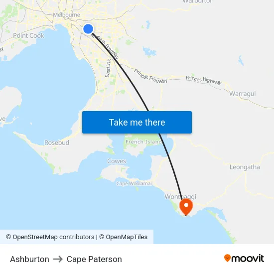 Ashburton to Cape Paterson map