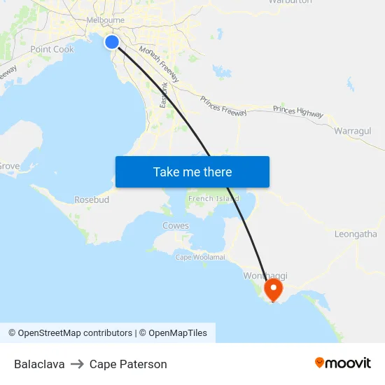 Balaclava to Cape Paterson map