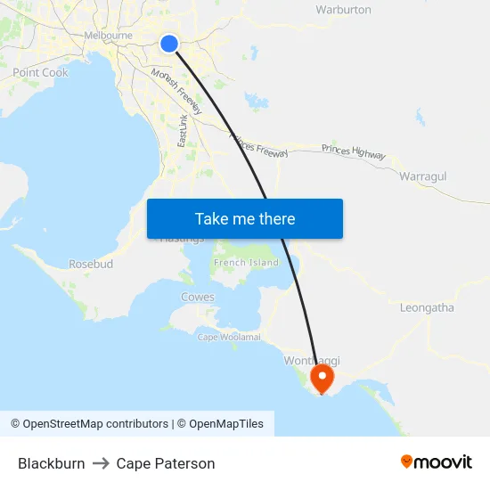 Blackburn to Cape Paterson map