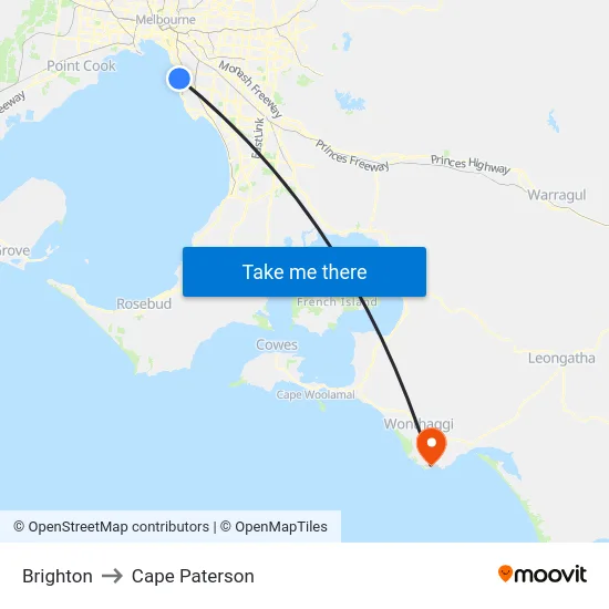 Brighton to Cape Paterson map