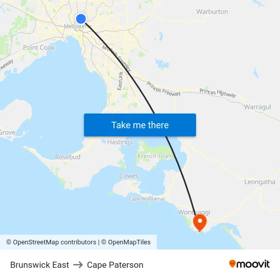 Brunswick East to Cape Paterson map