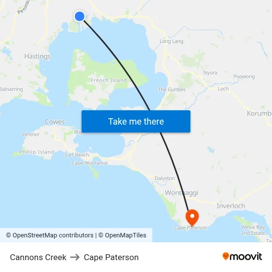 Cannons Creek to Cape Paterson map