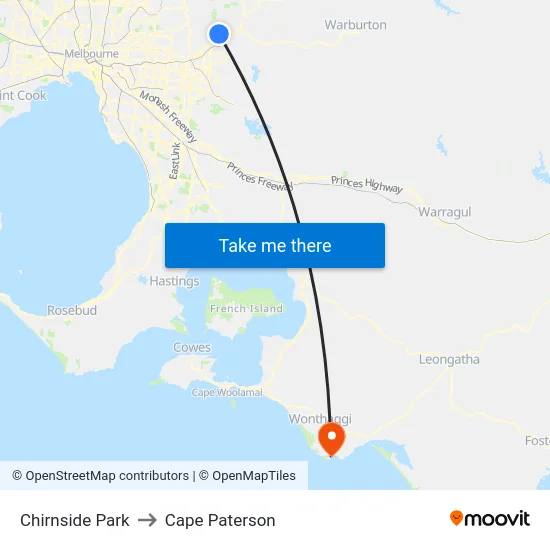 Chirnside Park to Cape Paterson map