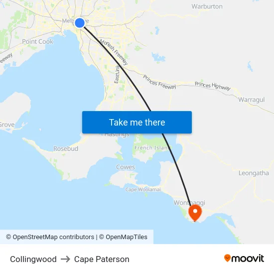 Collingwood to Cape Paterson map