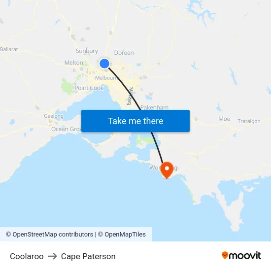 Coolaroo to Cape Paterson map