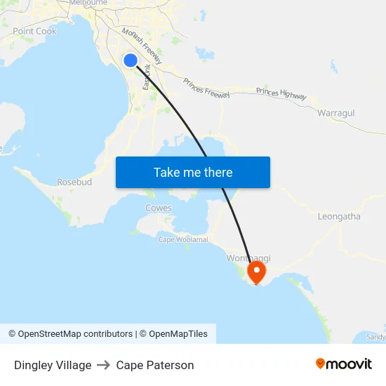 Dingley Village to Cape Paterson map
