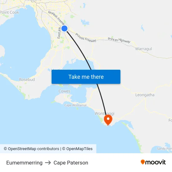 Eumemmerring to Cape Paterson map